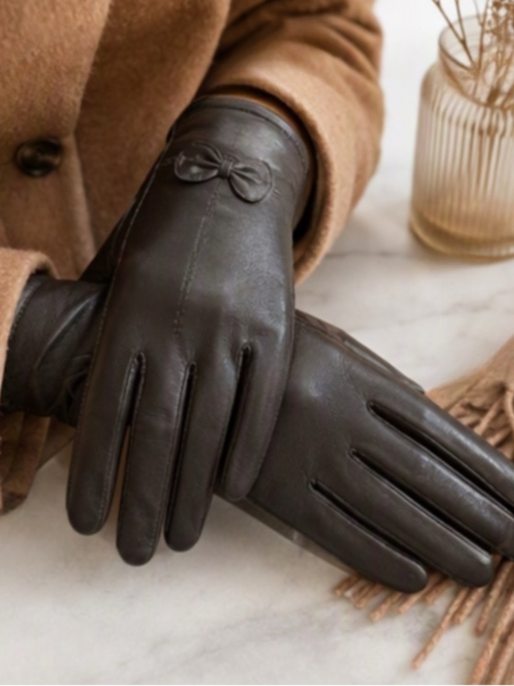 ๐๐ท Brown Genuine Leather Gloves ๐ท๐ NWT
